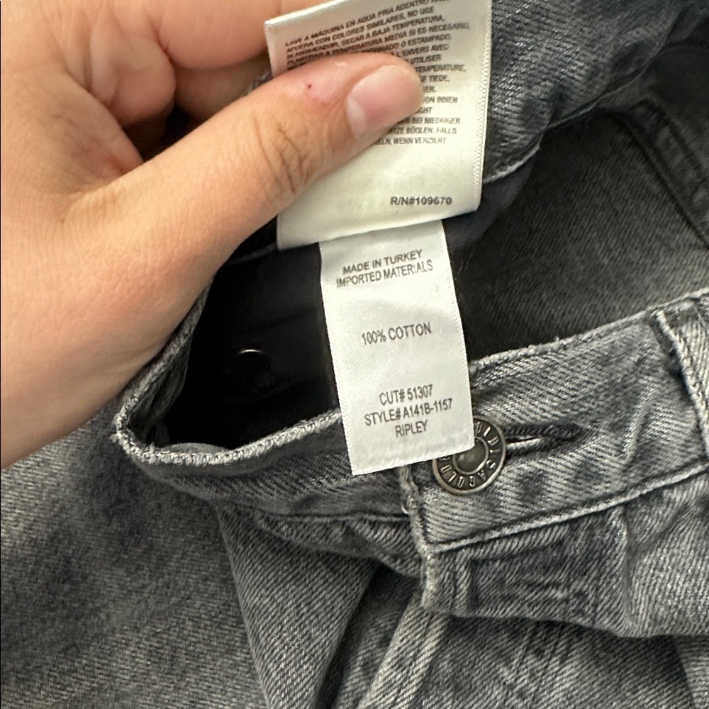 Agolde Faded Black Denim Straight Leg - Picture 3 of 8